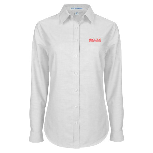 Womens White Oxford Shirt-Primary Mark