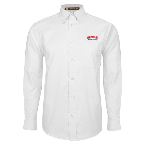 White Oxford Long Sleeve Shirt-Macaulay Honors College