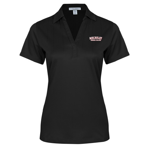 Womens Black Performance Fine Jacquard Polo-Macaulay Honors College