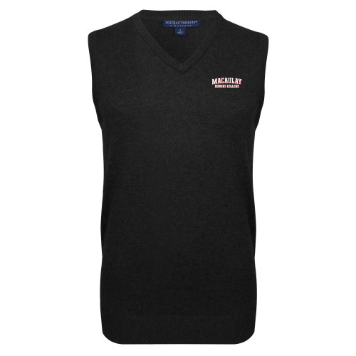 Black VNeck Sweater Vest-Macaulay Honors College