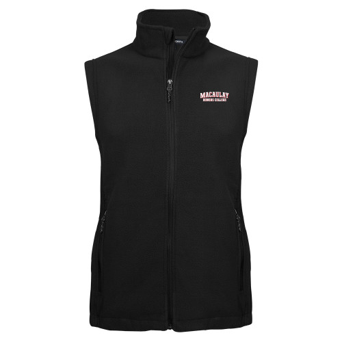 Black Fleece Full Zip Vest-Macaulay Honors College