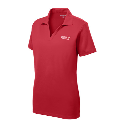 Womens Red Dry Mesh Polo-Macaulay Honors College