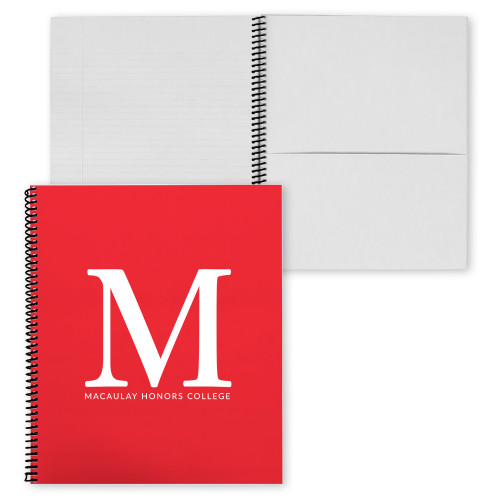 College Spiral Notebook w/Black Coil-Lettered Macaulay Honors