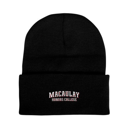 Black Knit Beanie w/Cuff-Macaulay Honors College