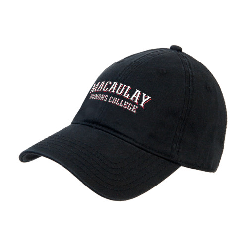 College Black Unstructured Adjustable Low Profile Hat-Macaulay Honors College