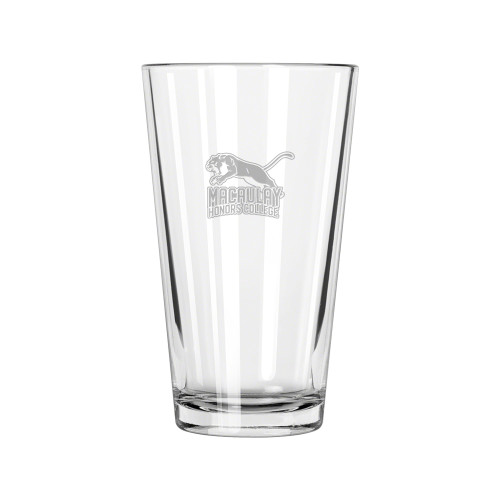 College Libbey Glass 16oz-Macaulay Mountain Lion Engraved