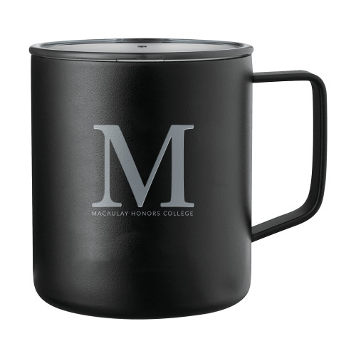 Rover Camp Vacuum Insulated Black Mug 14oz-Lettered Macaulay Honors Engraved