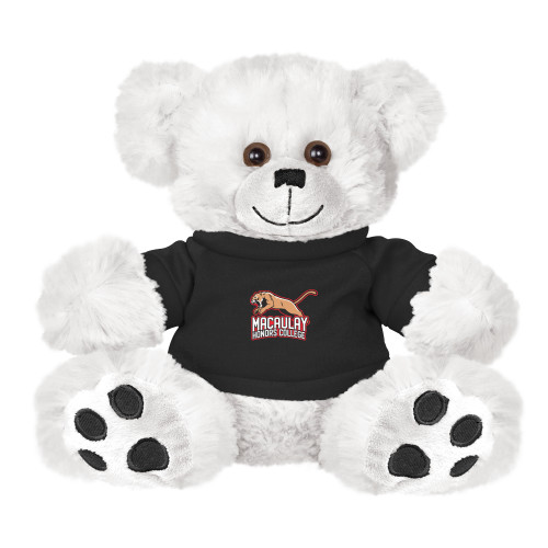 Plush Big Paw 8 1/2 inch White Bear w/Black Shirt-Macaulay Mountain Lion