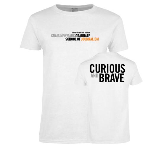 Womens White Short Sleeve Tee-Primary Logo