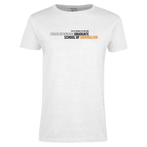Womens White Short Sleeve Tee-Primary Logo