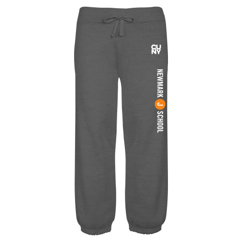 ENZA Womens Dark Heather Banded Fleece Capri-CUNY Logo