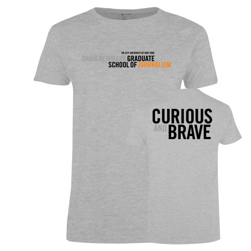 Womens Grey Short Sleeve Tee-Primary Logo