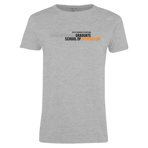 Womens Grey Short Sleeve Tee-Primary Logo