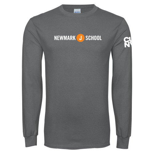 Charcoal Long Sleeve T Shirt-Short Logo Circle