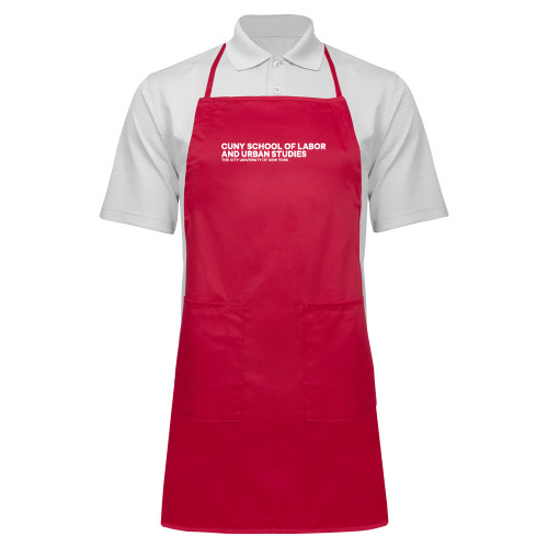 Full Length Red Apron-SLU Logotype