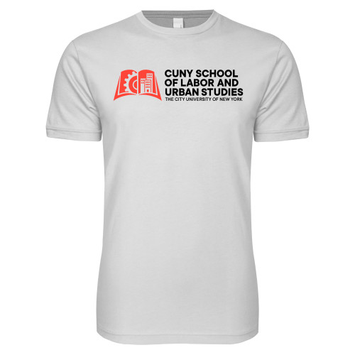 Next Level White SoftStyle T Shirt-SLU CUNY Stacked