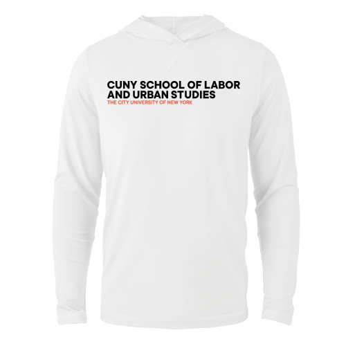 White Long Sleeve Hooded Tee-SLU Logotype