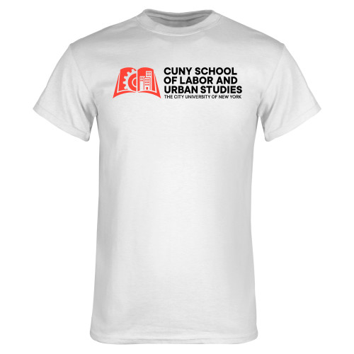 White T Shirt-SLU CUNY Stacked
