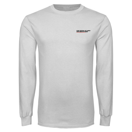 White Long Sleeve T Shirt-SLU Logotype