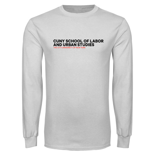 White Long Sleeve T Shirt-SLU Logotype