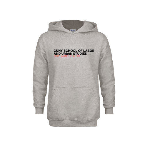 Youth Grey Fleece Hood-SLU Logotype