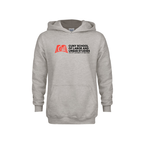 Youth Grey Fleece Hood-SLU CUNY Stacked
