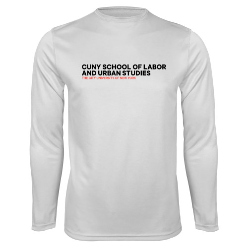 White Performance Long Sleeve Shirt-SLU Logotype