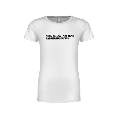 Next Level Girls White Fashion Fit T Shirt-SLU Logotype