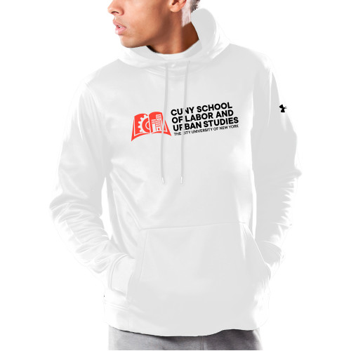 Under Armour White Armour Fleece Hoodie-SLU CUNY Stacked