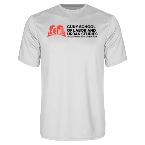 White Performance Tee-SLU CUNY Stacked