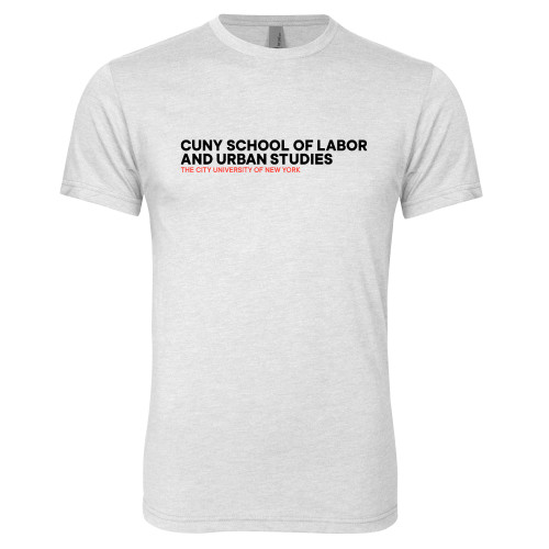 Next Level Heather White Triblend Tee-SLU Logotype