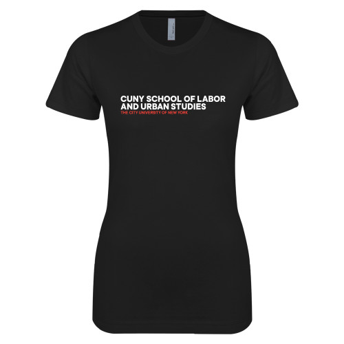 Next Level Womens Black Boyfriend Tee-SLU Logotype