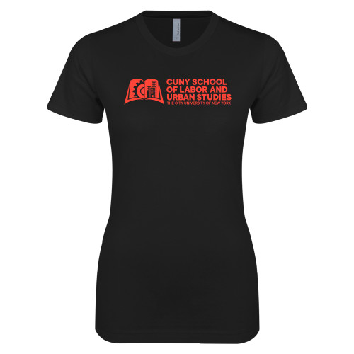Next Level Womens Black Boyfriend Tee-SLU CUNY Stacked