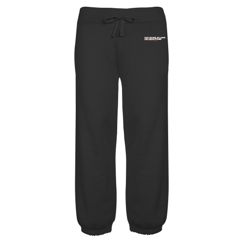 ENZA Womens Black Banded Fleece Capri-SLU Logotype