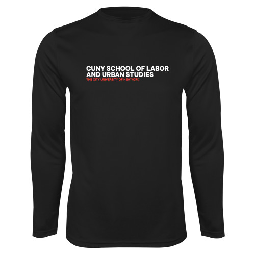 Black Performance Long Sleeve Shirt-SLU Logotype