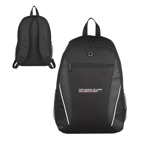Homerun Black Computer Backpack-SLU Logotype