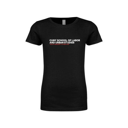 Next Level Girls Black Fashion Fit T Shirt-SLU Logotype