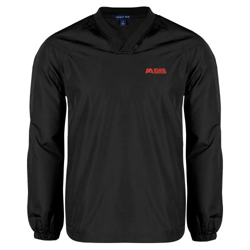 Black V Neck Raglan Windshirt-SLU CUNY Stacked