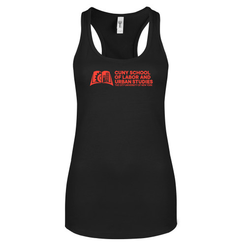 Next Level Womens Black Racerback Tank -SLU CUNY Stacked