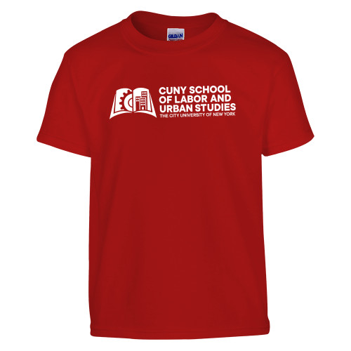 Youth Red T Shirt-SLU CUNY Stacked