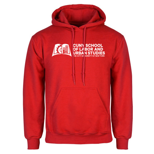 Red Fleece Hoodie-SLU CUNY Stacked