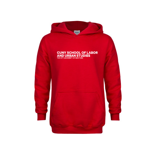Youth Red Fleece Hoodie-SLU Logotype