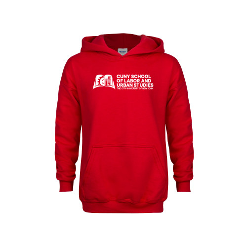 Youth Red Fleece Hoodie-SLU CUNY Stacked