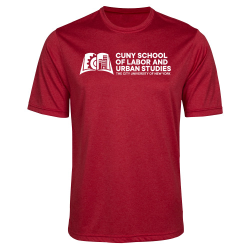 Red Heather Performance Contender Tee-SLU CUNY Stacked