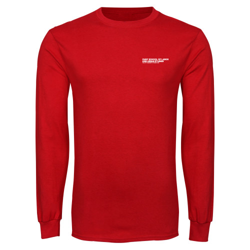 Red Long Sleeve T Shirt-SLU Logotype