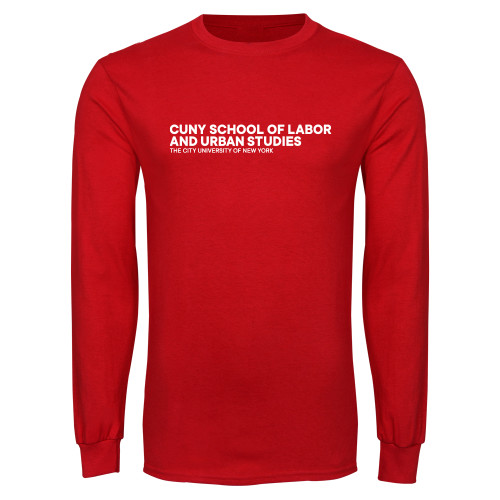 Red Long Sleeve T Shirt-SLU Logotype
