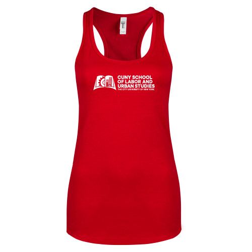 Next Level Racerback Tank Red-SLU CUNY Stacked