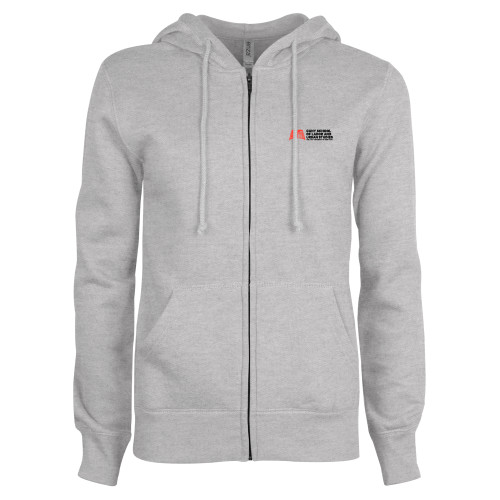 ENZA Womens Grey Fleece Full Zip Hoodie-SLU CUNY Stacked