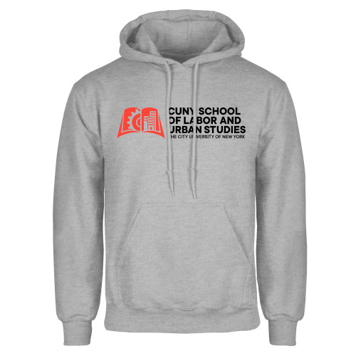 Grey Fleece Hoodie-SLU CUNY Stacked