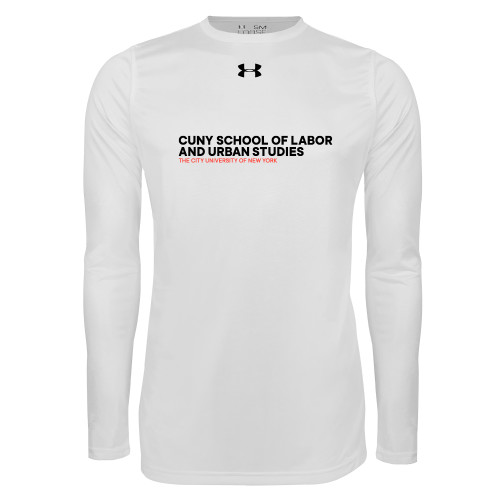 Under Armour White Long Sleeve Tech Tee-SLU Logotype
